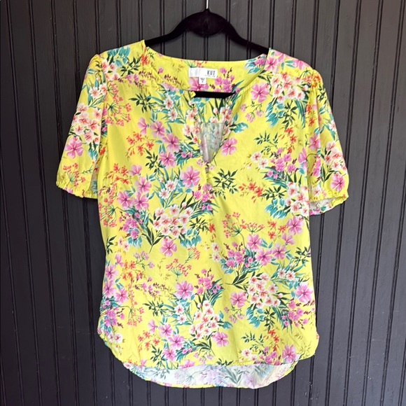 Kut from the Kloth Tops - Kut from the Kloth Yellow Buttoned Blouse with Mandarin Collar